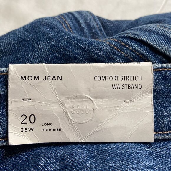 American Eagle BWT Comfort Stretch Waistband Mom Jean Distressed 35W 20 Long - Picture 8 of 9